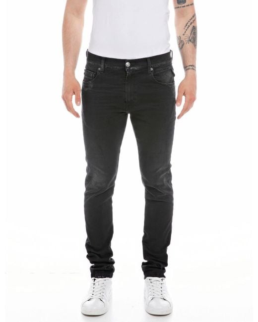 Replay Jeans Mickym Slim-Fit Recycled mit Stretch in Black für Herren