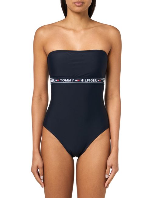 Tommy Hilfiger Blue Full Coverage Banded One Piece