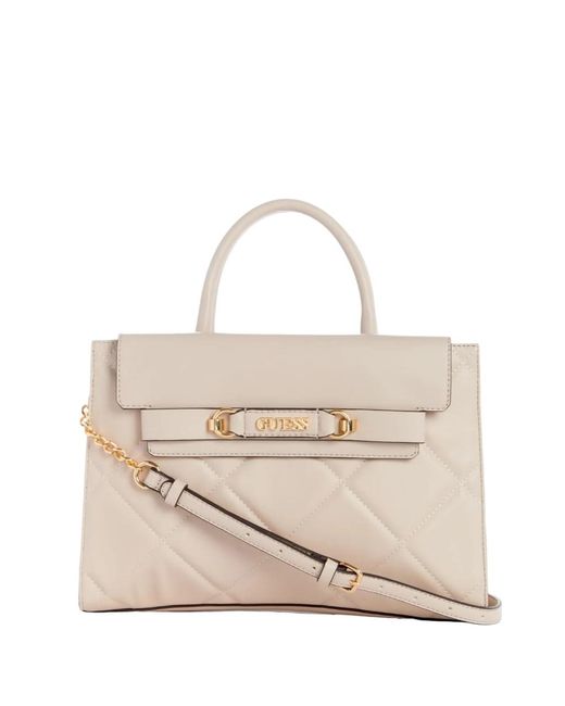 Guess Natural Lorlie Quilted Satchel