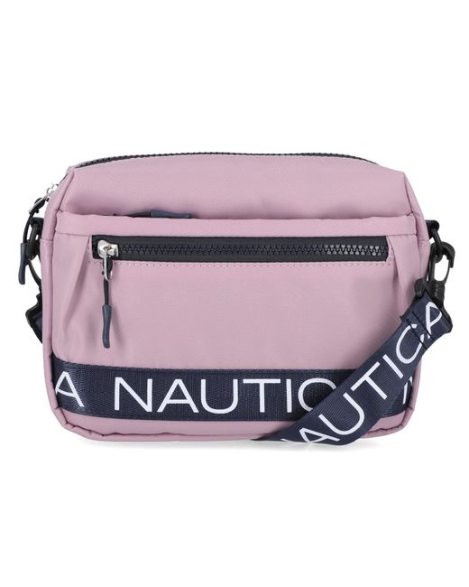 Nautica Purple S Nylon Bean Crossbody/belt Bag With Adjustable Shoulder Strap