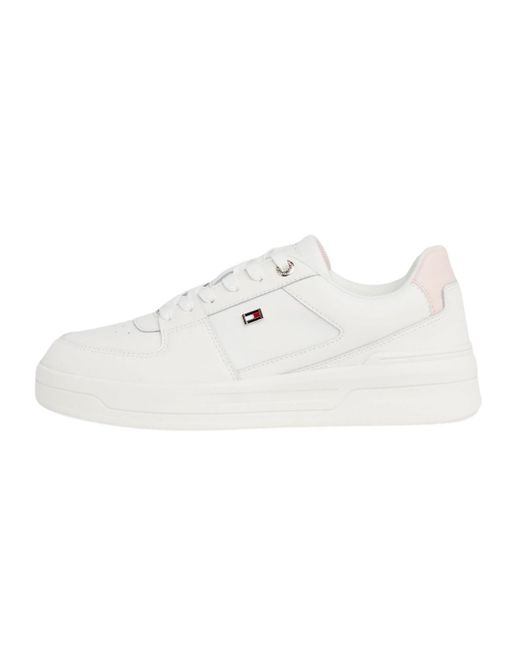 Tommy Hilfiger White Flag Basket Sneaker S Sneakers Ecru/whimsy Pink