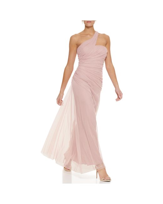 DKNY Pink Tulle One Shoulder Sleeveless Dress