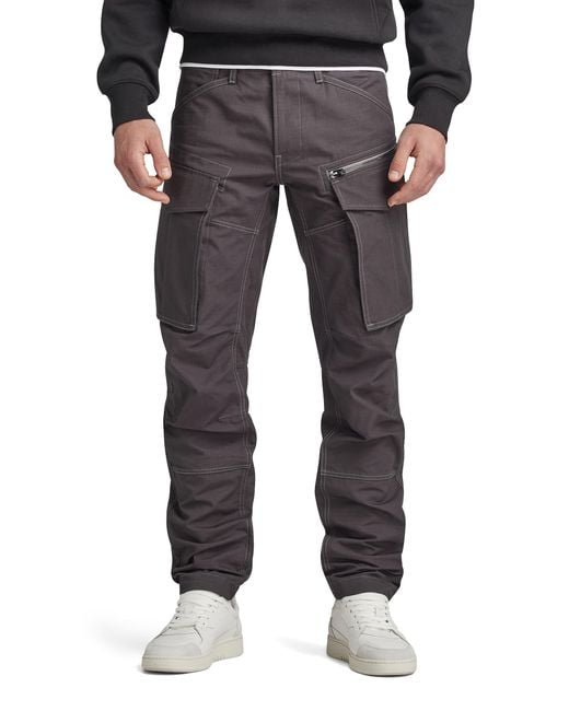 G-Star RAW Black Rovic Zip 3d Straight Tapered Pants for men
