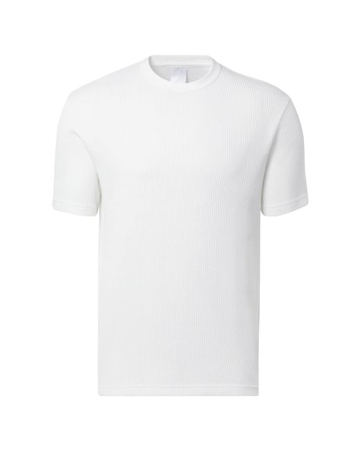 Reebok White 's Classics Wardrobe Essentials Texture Tee T-shirt