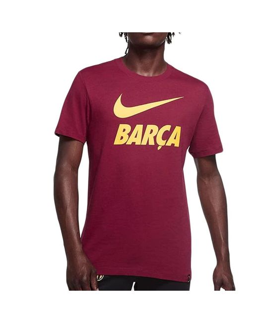 Eigen functie Een zekere Nike Fc Barcelona Granat Crest T-shirt Voor in het Rood voor heren | Lyst NL