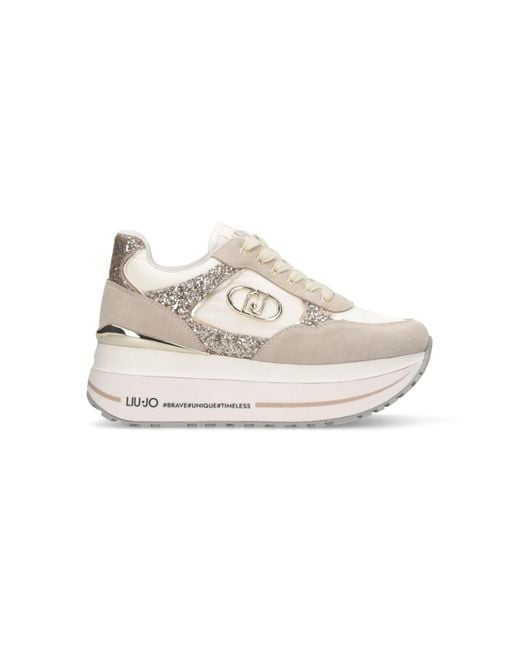 Liu Jo White Sneakers BF5011PX078 Milk Leder Freizeitschuhe
