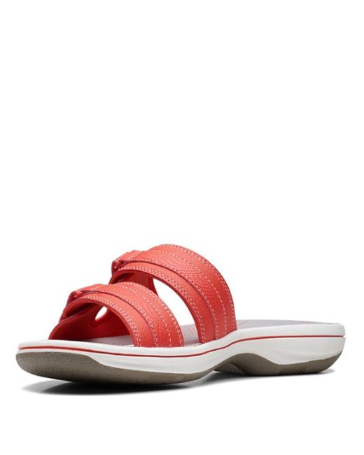Clarks Red Breeze Piper Slide Sandals