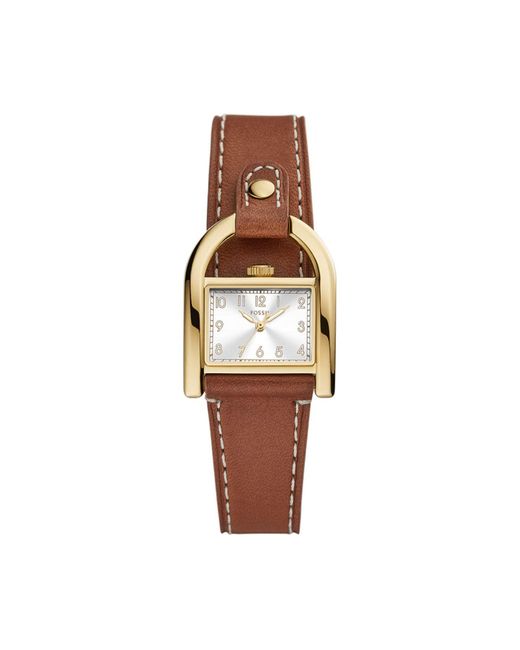 Fossil Brown Harwell Quartz Stainless Steel And Leather Three-hand Watch