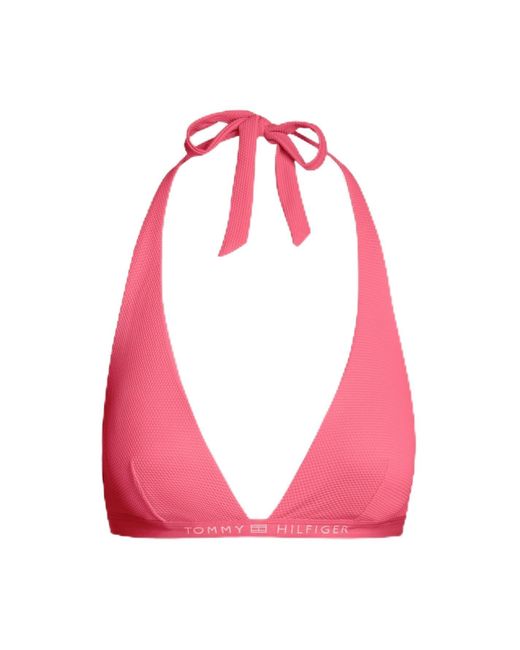Tommy Hilfiger S Triangle Swim Top Fixed Logo Botanical Pink S