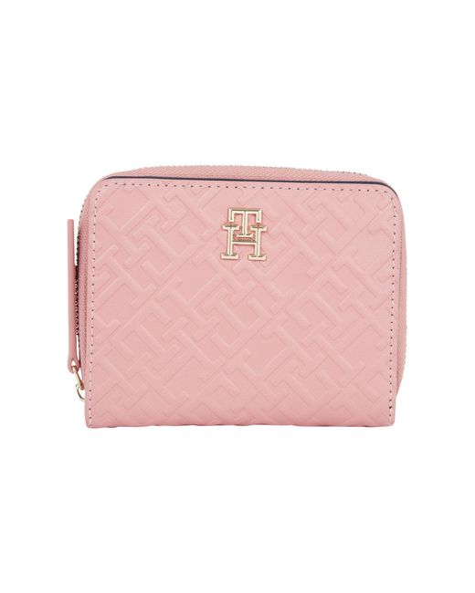 TOMMY ACCESSORI Portafogli MINI MONOGRAM IN RILIEVO Donna UNI Tommy Hilfiger en coloris Pink