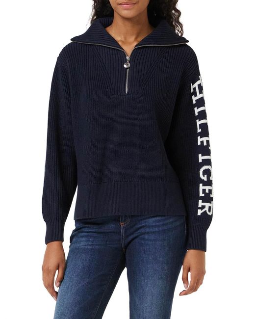 Tommy Hilfiger Blue Pullover Sweater Strickpullover