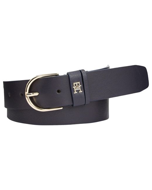 Timeless 3.5 cm Belt Leather Tommy Hilfiger de color Black