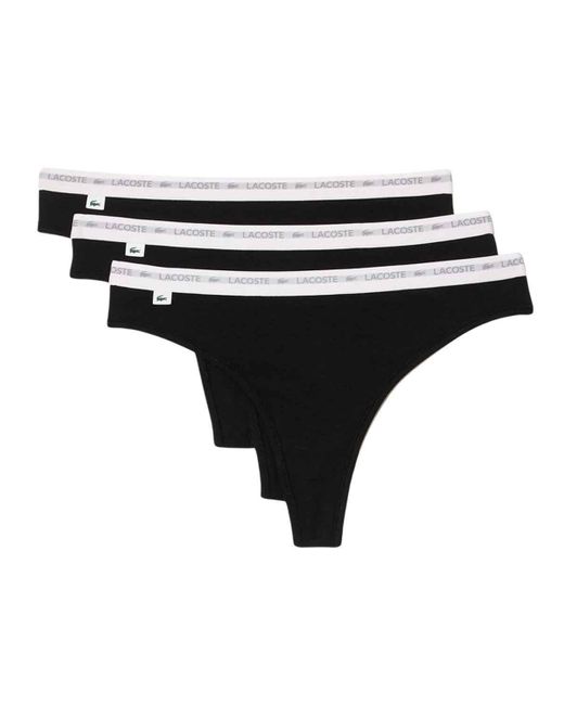 Lacoste Black 8f1341 G-string Panties
