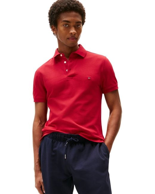Polo 1985 De Corte Slim Tommy Hilfiger de hombre de color Red