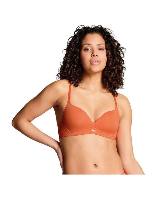 PUMA Soft Padded Bra in Orange Lyst UK