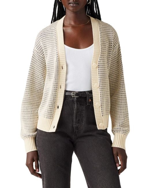 Levi's White Snowflake Cardigan Sweater