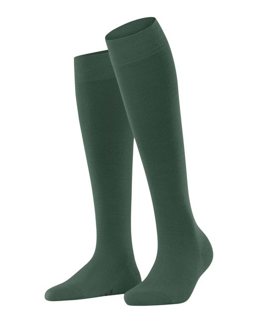 Falke Green Softmerino W Kh Wool Cotton Long Plain 1 Pair Knee-high Socks