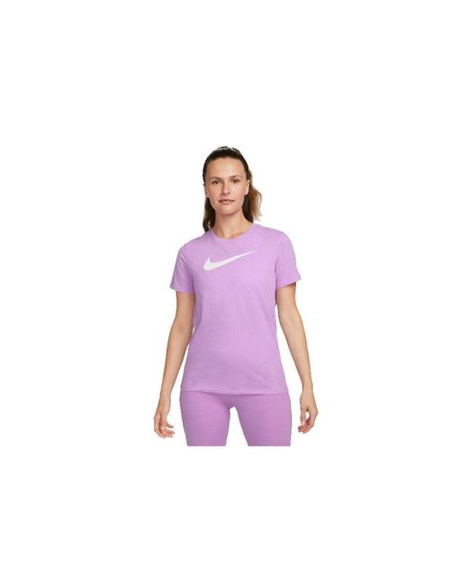 Nike Dri-fit Swoosh T-shirt Voor in het Purple