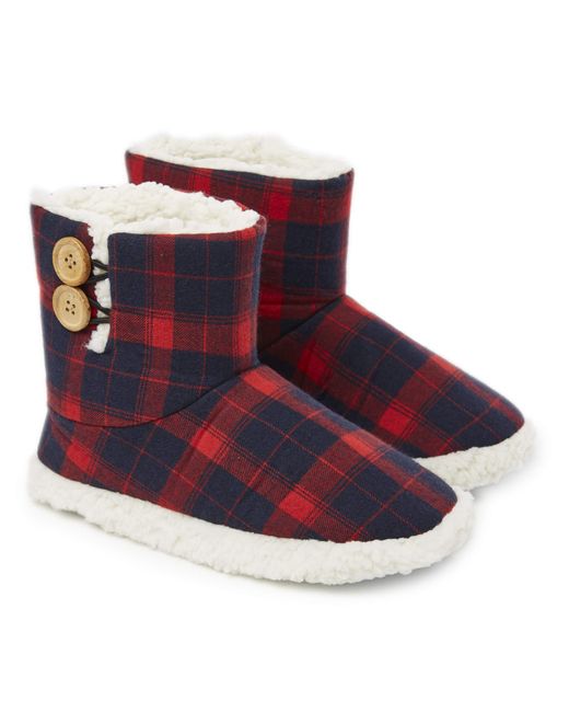 Dunlop Blue Hausschuhe Stiefel Memory Foam Plüsch Bequem Pantoffeln Slipper