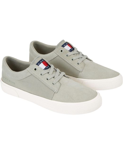 Sneakers Vulcanizzate Donna Lace Up Scarpe di Tommy Hilfiger in Gray