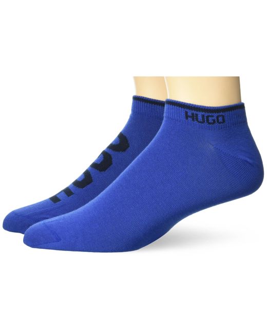 HUGO Blue 2-pack Logo Combed Cotton Ankle Socks Casual for men