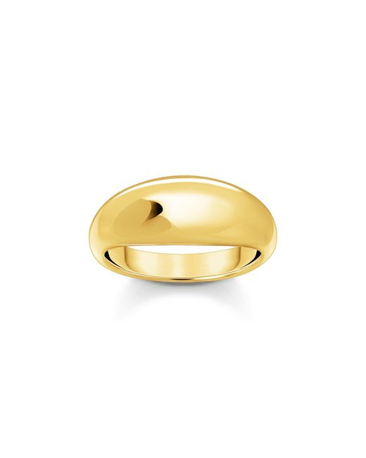 Thomas Sabo Metallic Klassischer ring Gold – Ring aus recyceltem Silber mit 18k Vergoldung – Organisches Design – Elegant &