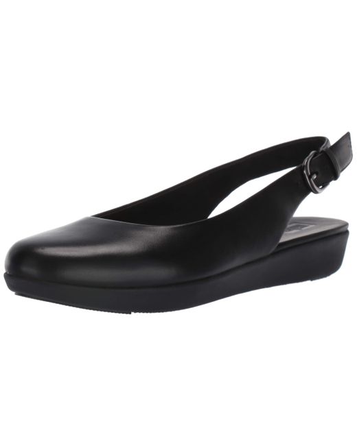Fitflop Black Sarita Leather Slingback Pumps
