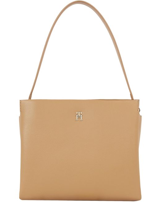 Tommy Hilfiger Th Legacy Satchel Bag M Safari Canvas in het Brown