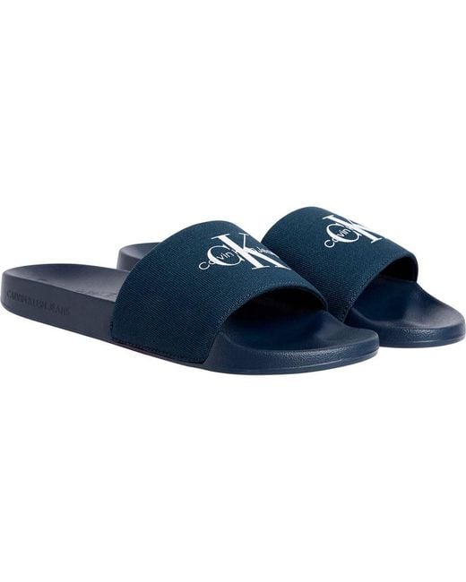 CK JEANS Slide Monogram CV YM0YM01271 di Calvin Klein in Blue da Uomo