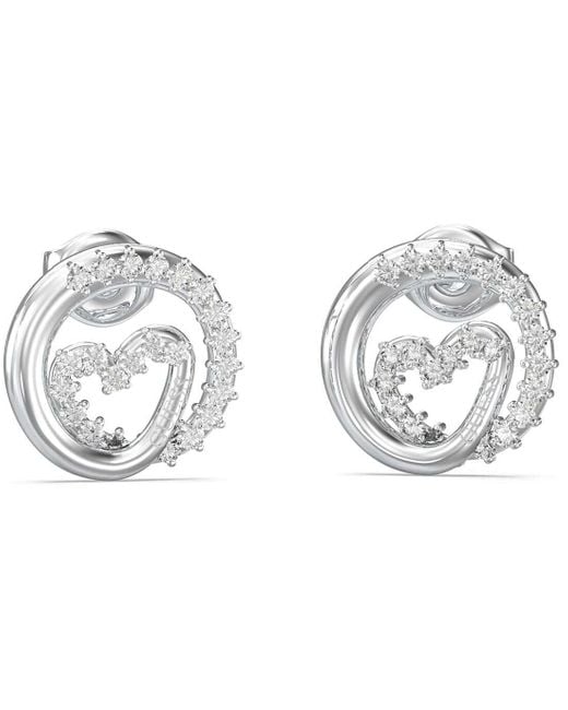 Guess Metallic JGUJUBE05528JWRHTU -Ohrstecker mit Herz buntes romantisches Design