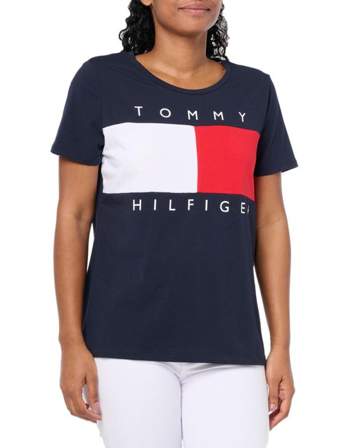 Tommy Hilfiger Blue Classic Short Sleeve Crew Neck Logo T-shirt