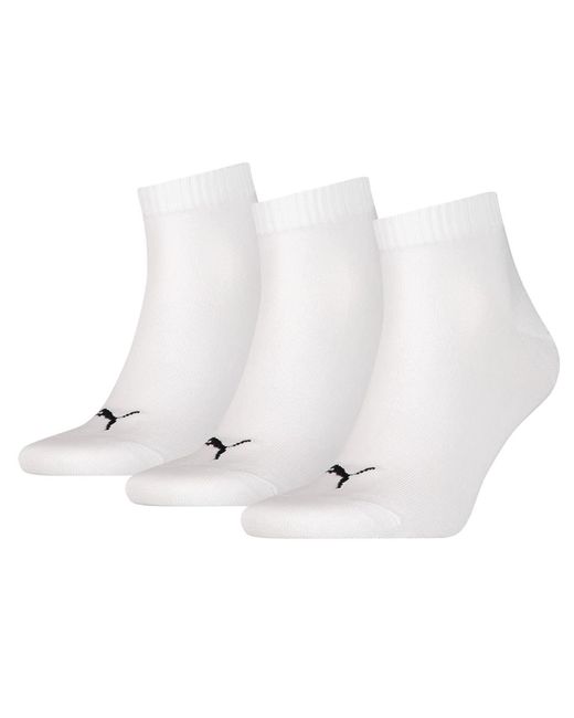 PUMA White Plain Quarter Socken