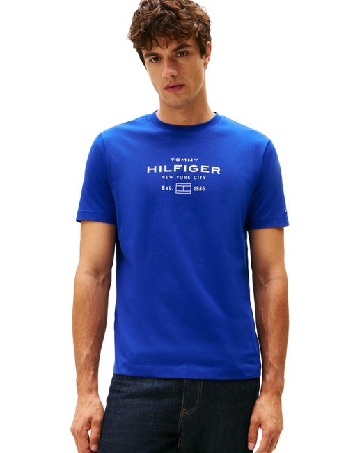 Tommy Hilfiger Blue Stacked Graphic Tee for men