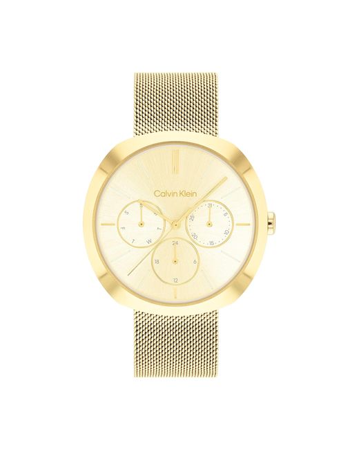 Reloj Analógico de Cuarzo Multifunción para Mujer Colección Shape con Correa de Malla de Acero Inoxidable de Color Calvin Klein de color Metallic