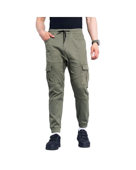 Pantaloni cargo da uomo in tinta unita di Celio* in Green da Uomo
