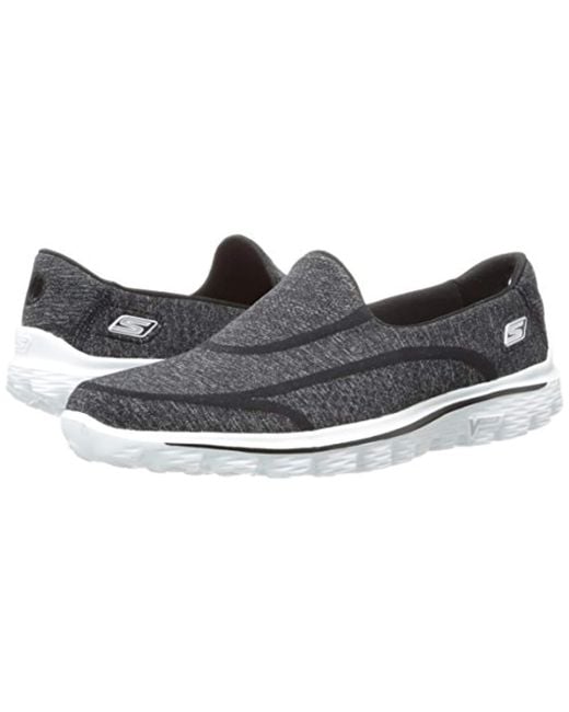 Skechers Performance Go Walk 2 Super Sock Slip on Walking Shoe old Black White 6 M Us Lyst UK