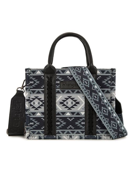 Aztec Tote Bag per le donne Boho borse a spalla e borse di Wrangler in Black
