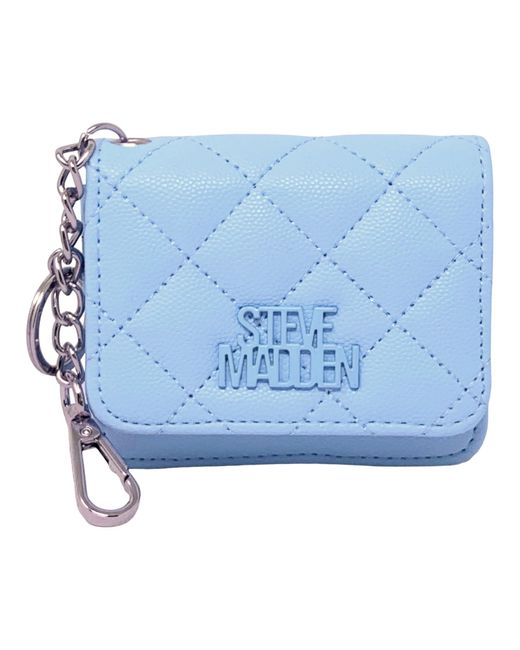 Steve Madden Blue Bwren Flap Wallet With Keyring