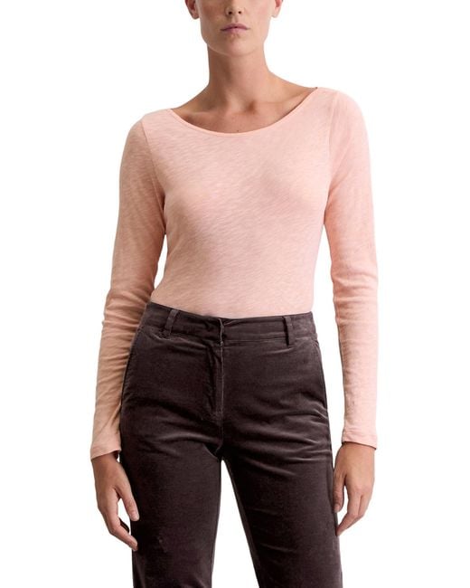 Marc O' Polo Black Marc OߴPolo Langarmshirt aus Bio-Baumwolle mit U-Boot-Ausschnitt