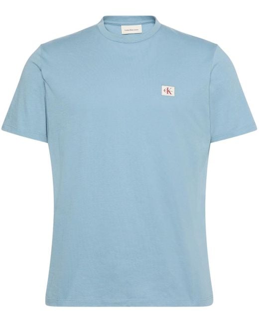 Calvin Klein T-Shirt Kurzarm Badge Jersey Classic Tee aus Baumwolle in Blue für Herren