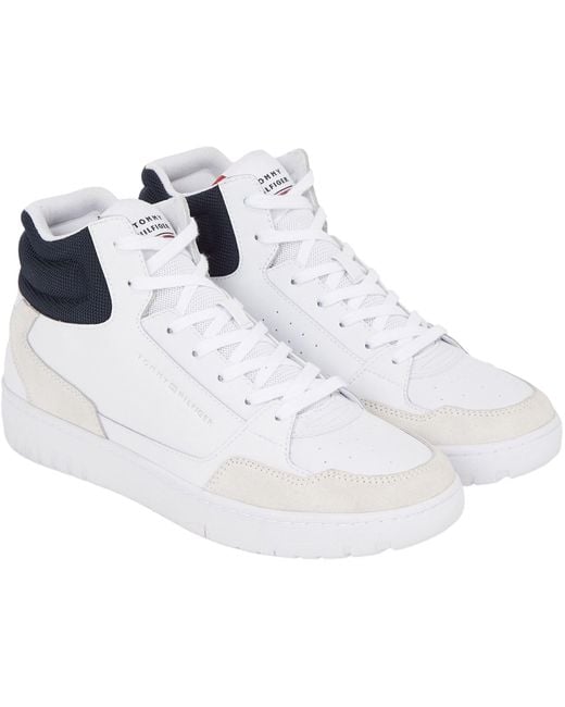 Tommy Hilfiger Cupsole Sneaker Basket Core Midcut Schuhe in White für Herren
