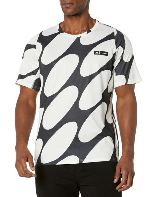 Adidas Black Marimekko Run Icon 3-stripes T-shirt for men