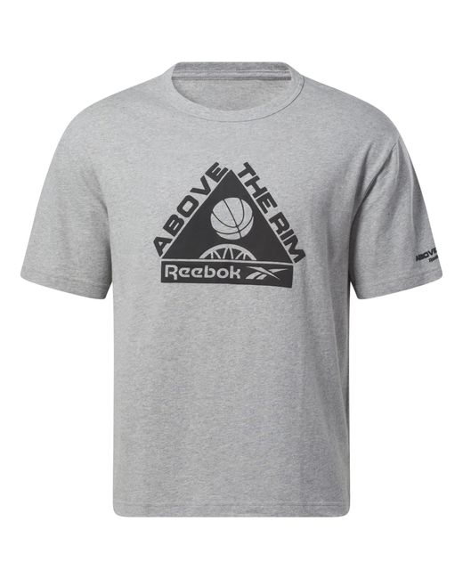 Reebok Gray Basketball Above The Rim Graphic T-shirt for men
