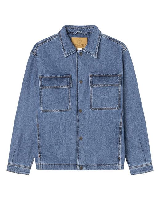 Springfield 5dn Denim Snaps Jas in het Blue