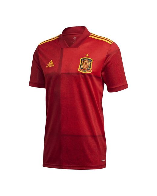 Adidas 21 Spain Home Jersey - Red-yellow for men