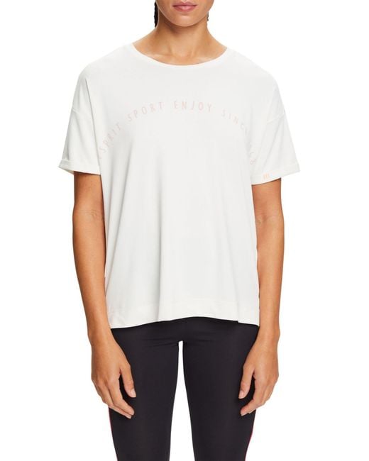 Esprit White Rcs-ts Ed Yoga Shirt