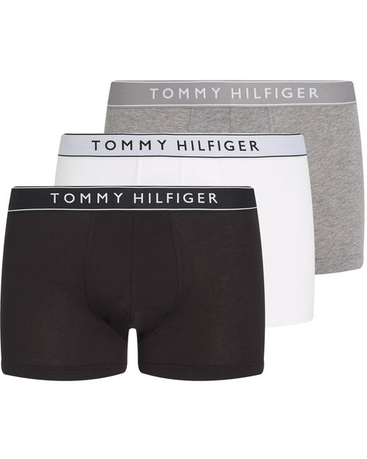 Calzoncillos bóxer Hombre Pack de 3 Trunks con logotipo en la cintura Tommy Hilfiger de hombre de color Gray