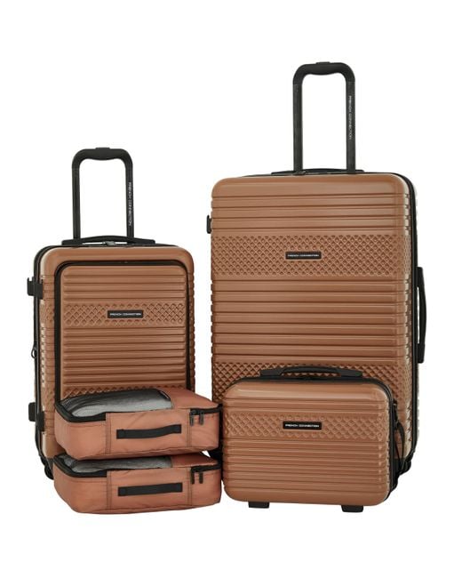 French Connection Brown 5 Piece Mersai Luggage Travel Set