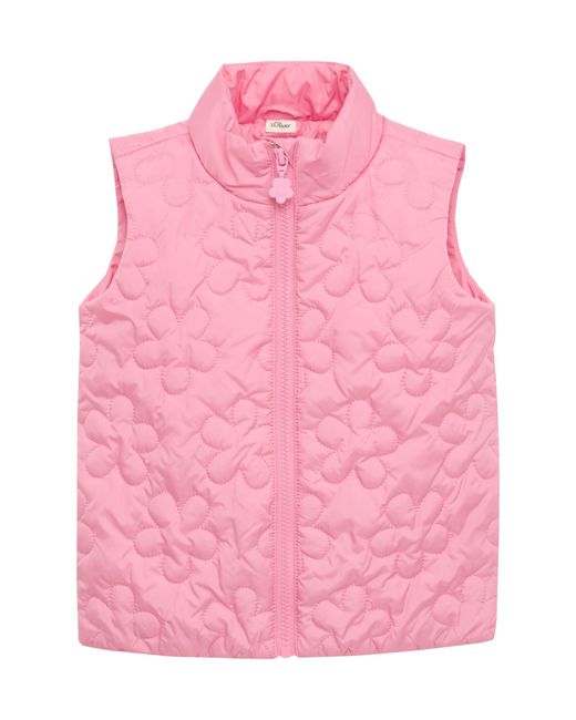 S.oliver Steppweste mit Blümchen-Muster und Eingrifftaschen pink 98