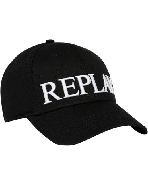 Replay Black Baseball Cap Made Of Cotton